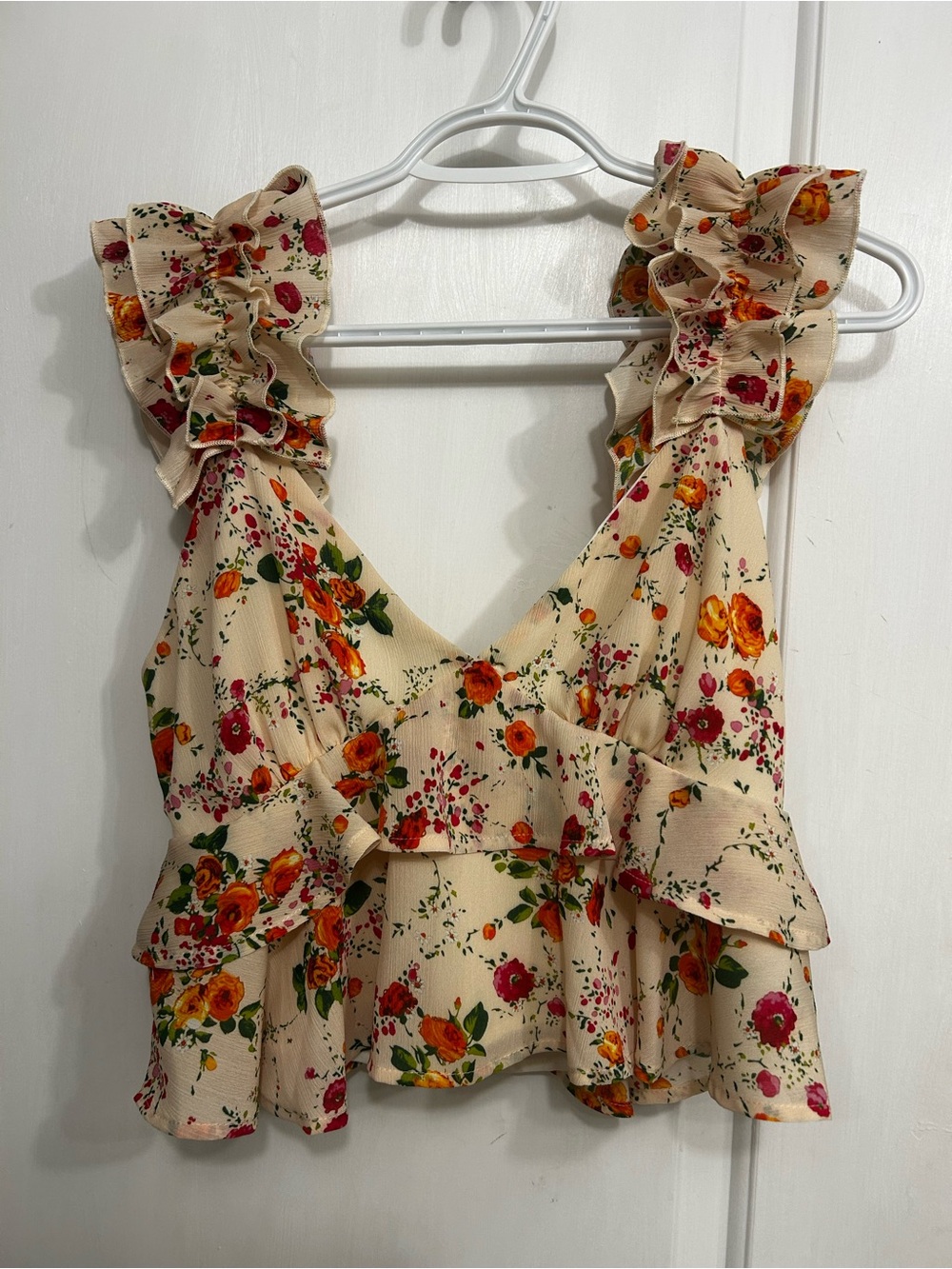Floral Ruffle Top - Picture 3 of 4